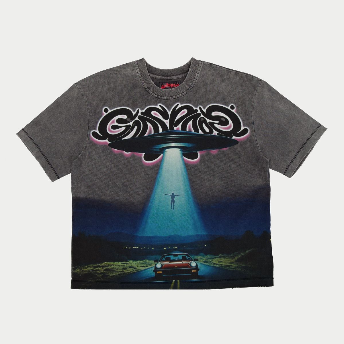 Godspeed O.B.E Abduction T-Shirt Grey Wash - Lucid Soles