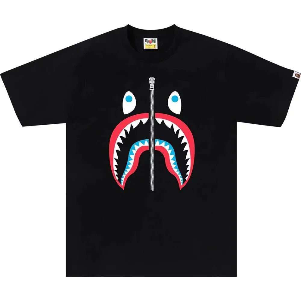 BAPE Colors Shark Tee 'Black' - Lucid Soles