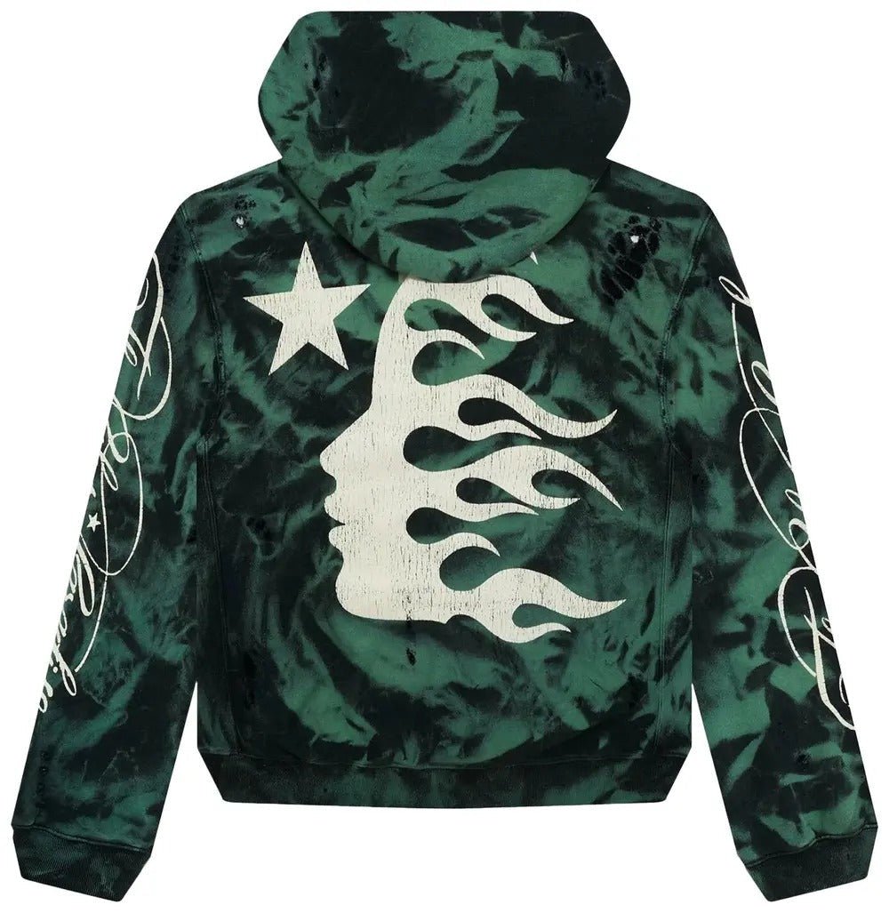 Hellstar Marble Paradise Hoodie 'Green/Black' - Lucid Soles