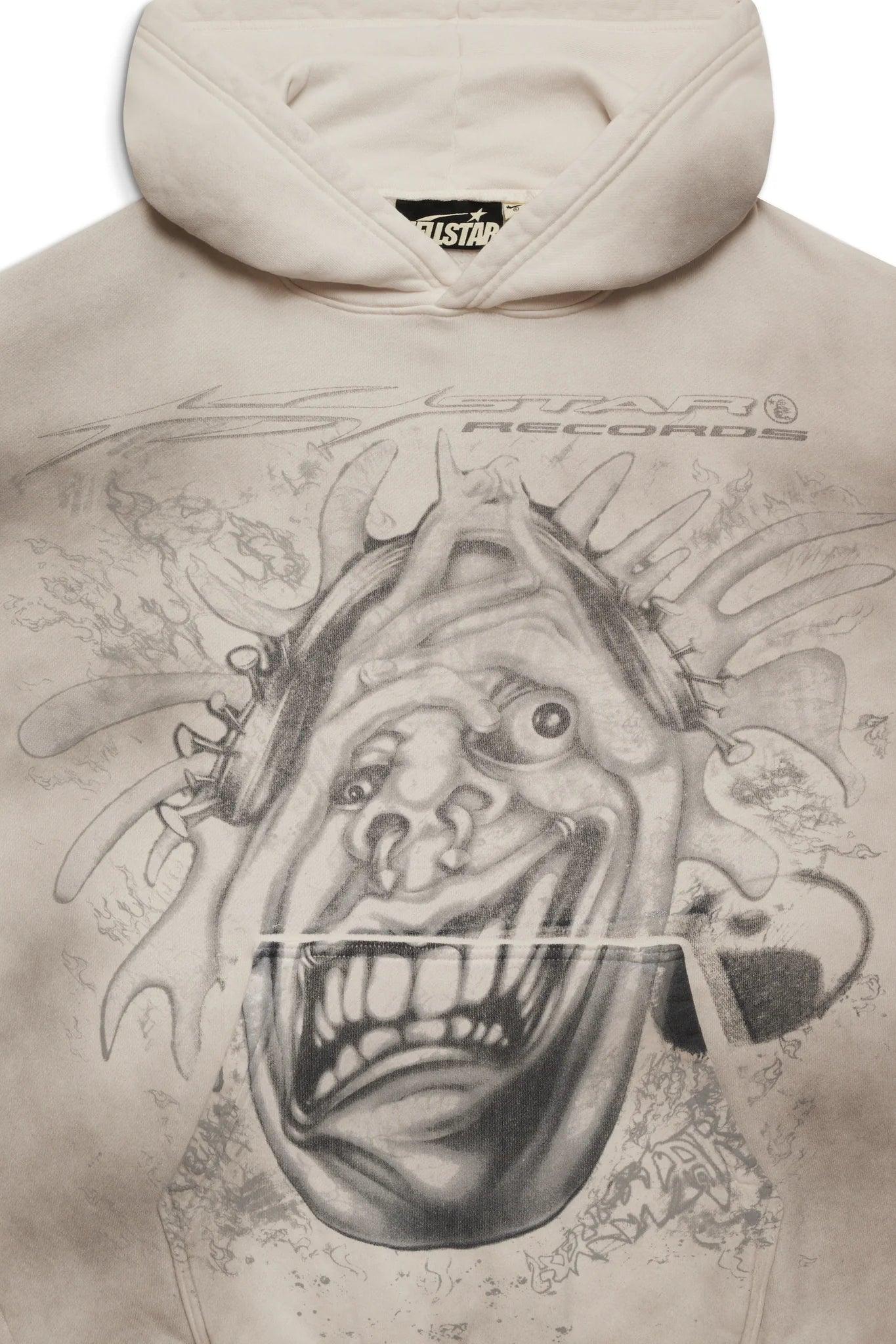 Hellstar HStar Records Hoodie White - Lucid Soles