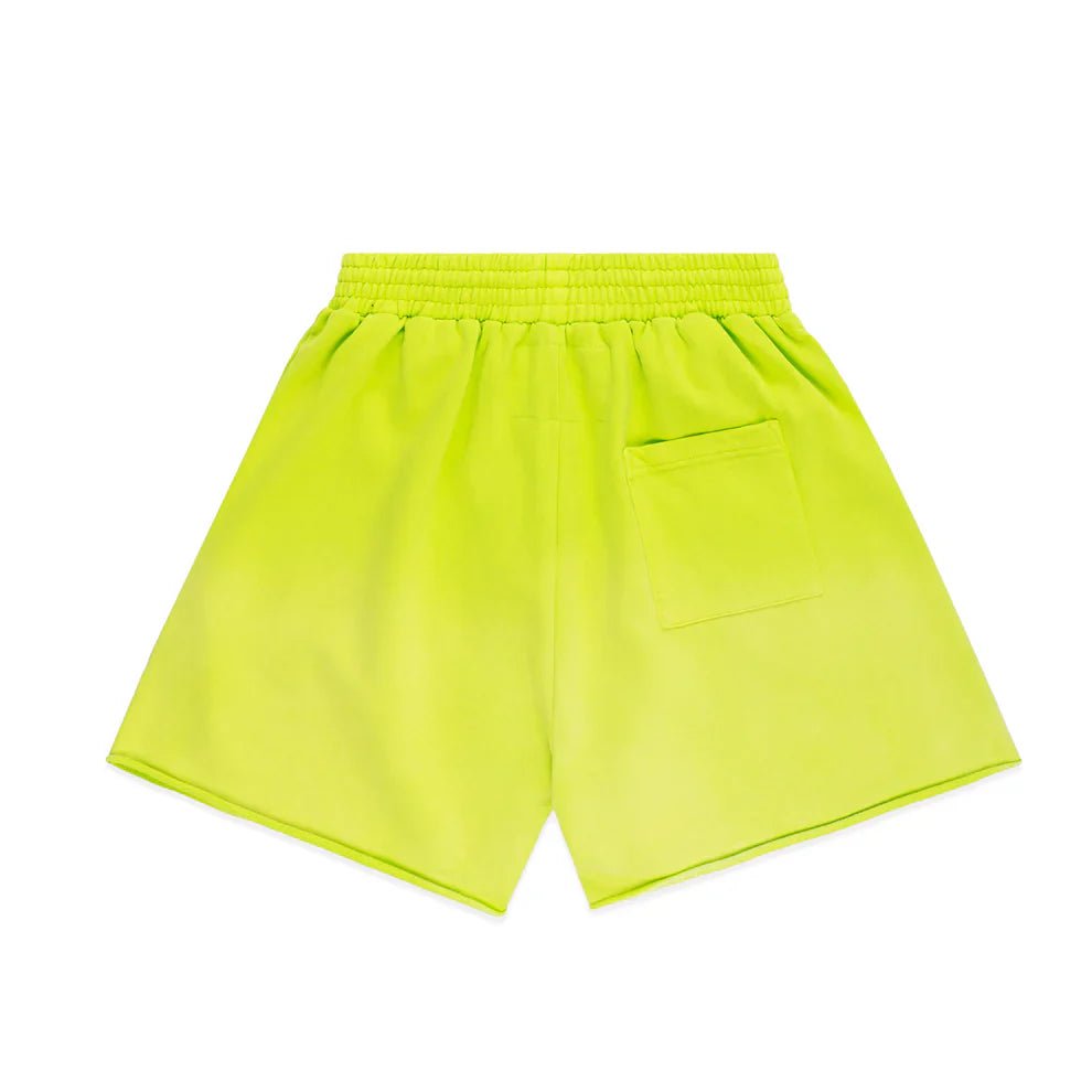 Sp5der OG Web V2 Sweat shorts (Acid Green) - Lucid Soles