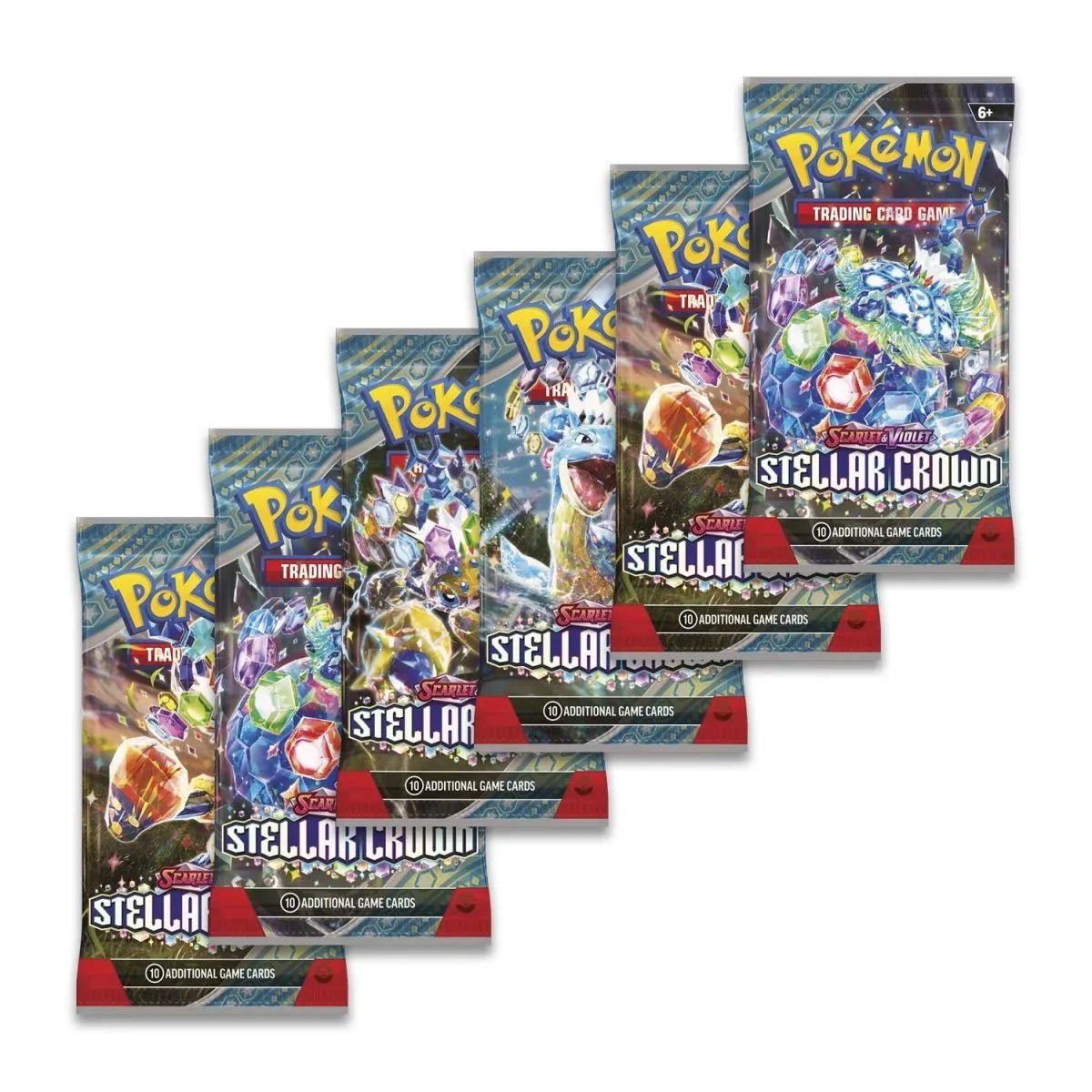 Pokémon TCG Scarlet & Violet: Stellar Crown Booster Bundle (6 Packs) - Lucid Soles