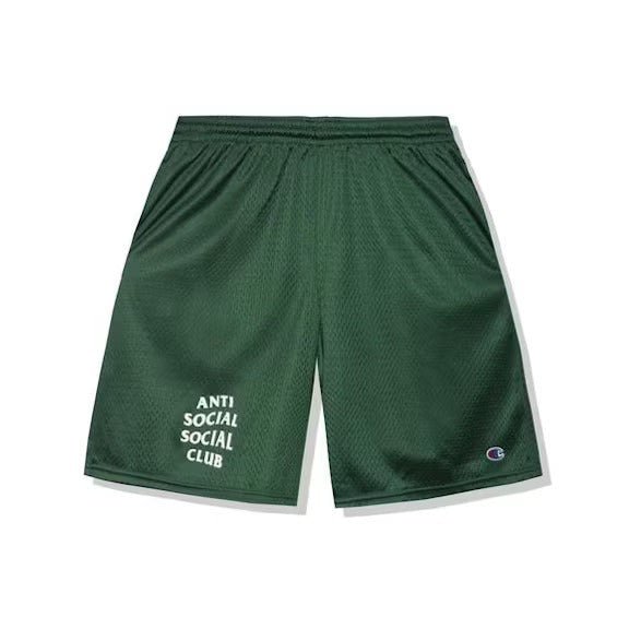 Anti Social Social Club Sports Shorts Green - Lucid Soles
