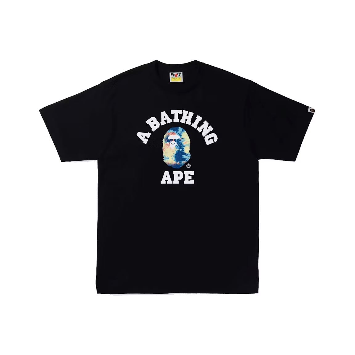 BAPE Tie Dye College Tee Black/Multi - Lucid Soles