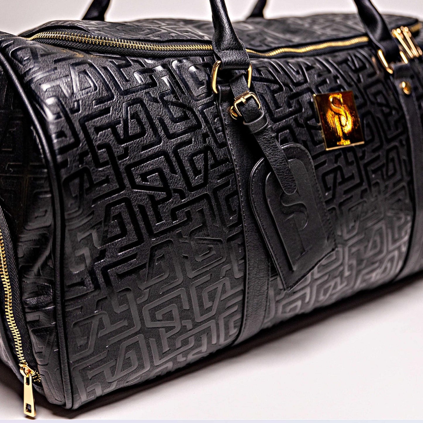 Black Monogram Leather Duffle Bag (150 Made) - Lucid Soles