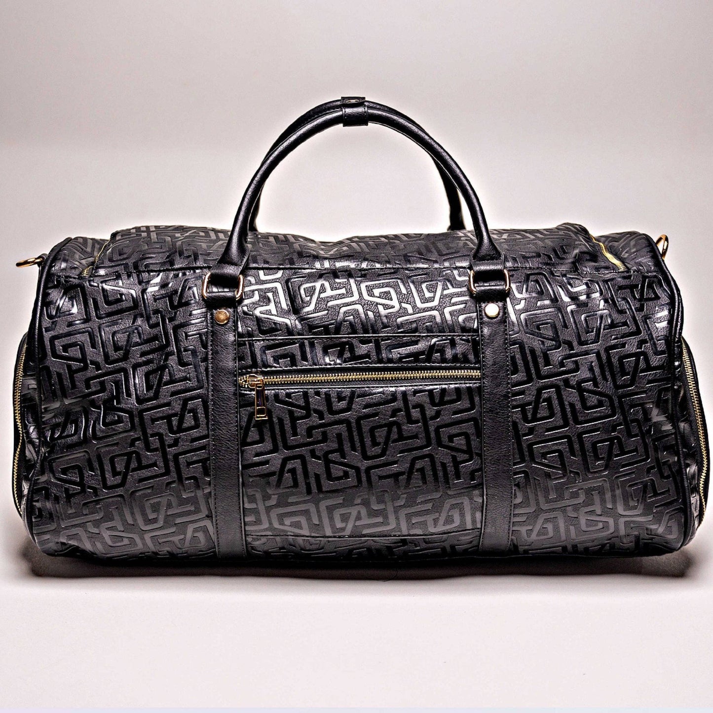 Black Monogram Leather Duffle Bag (150 Made) - Lucid Soles