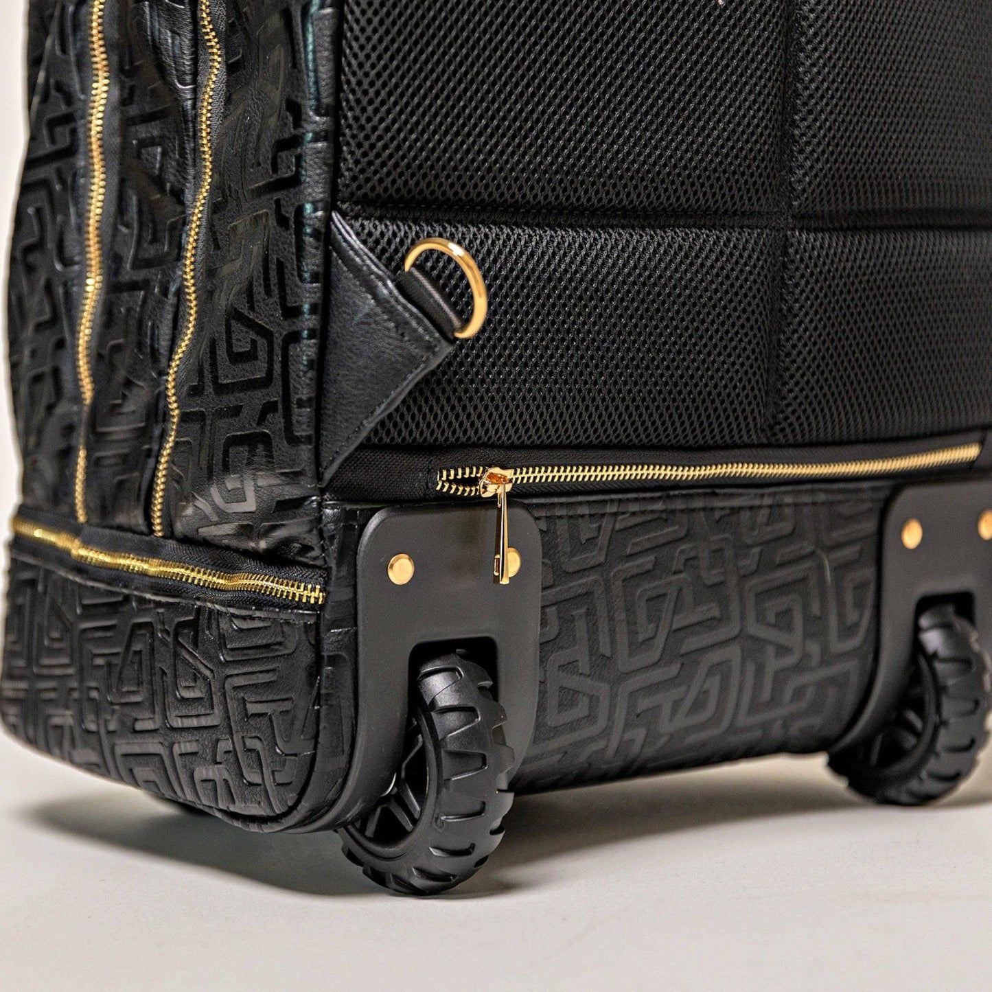 Black Monogram Leather Carry - On Roller Bag - Lucid Soles