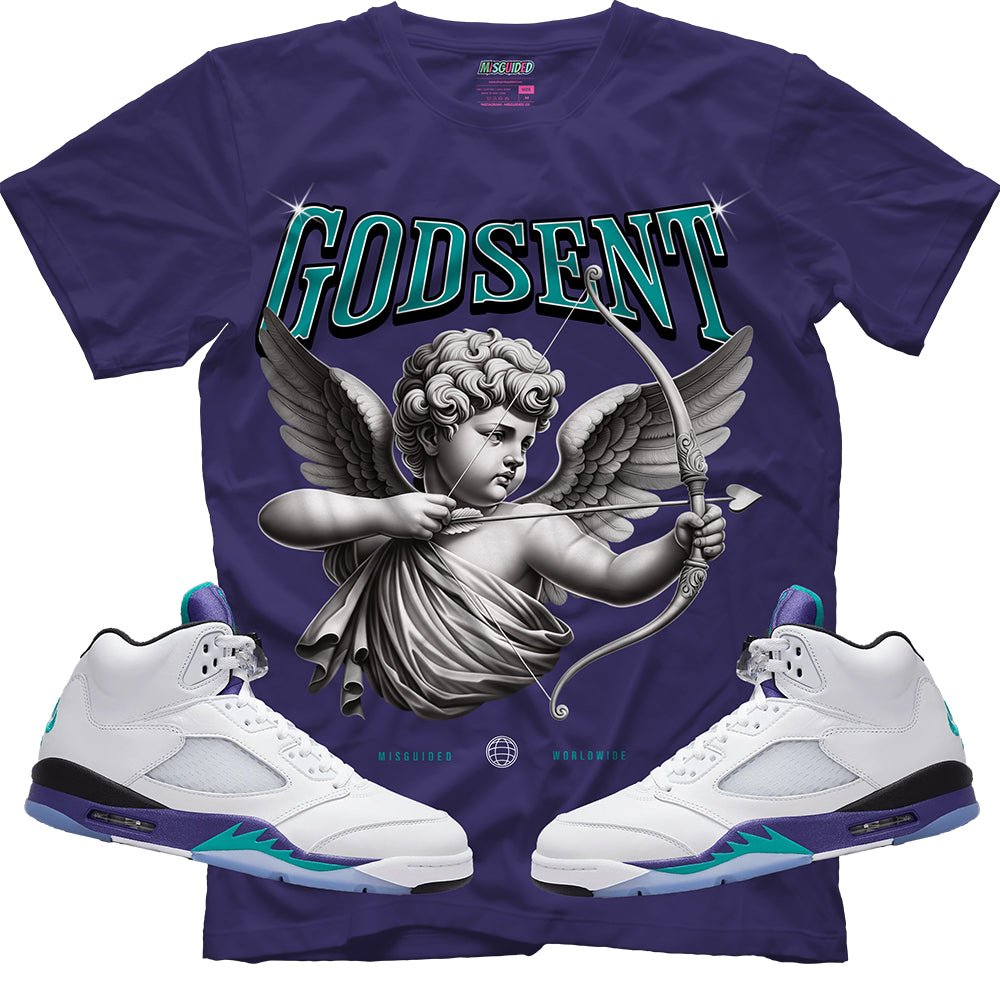 God Sent (Air Jordan 5 Grape) T-Shirt - Lucid Soles