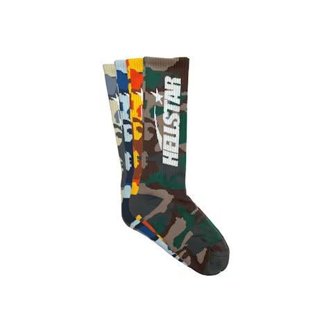 Hellstar Logo Socks (4 Pack) Camo - Lucid Soles