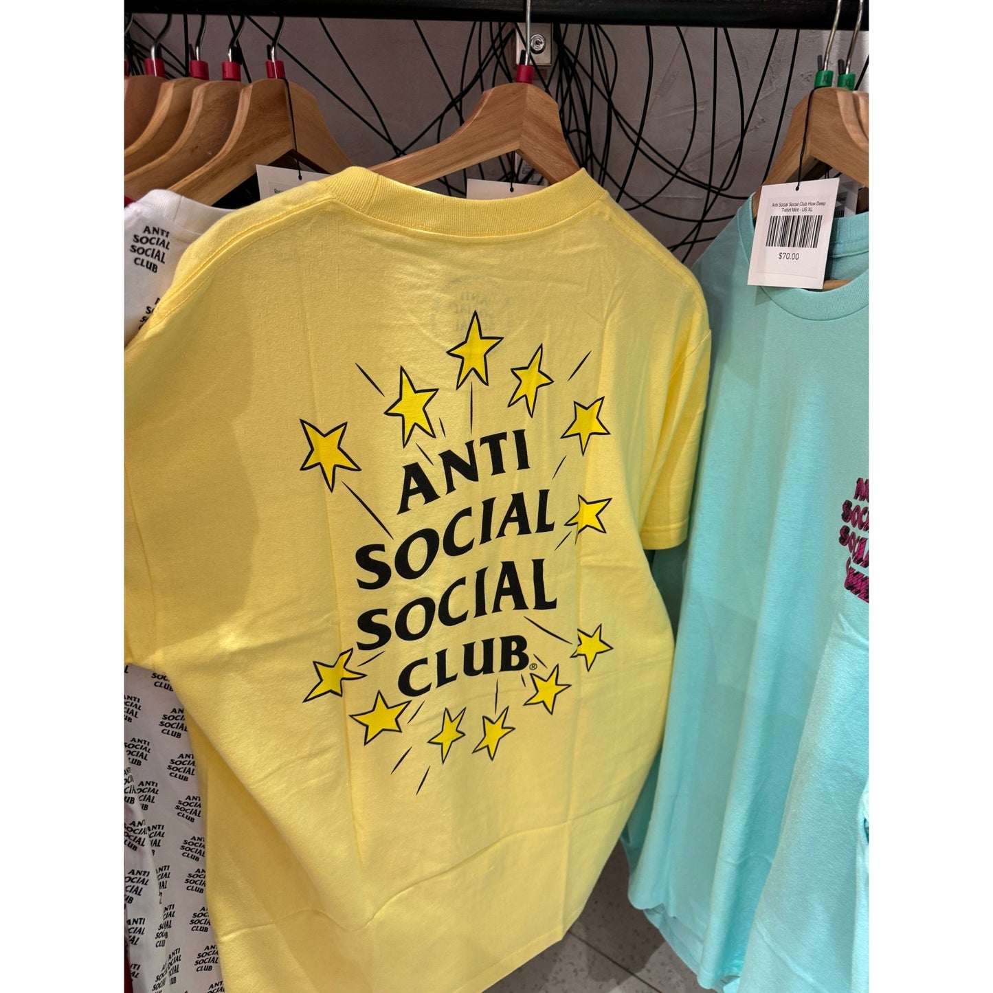 ANTI SOCIAL SOCIAL CLUB Yellow Stars Tee - Lucid Soles