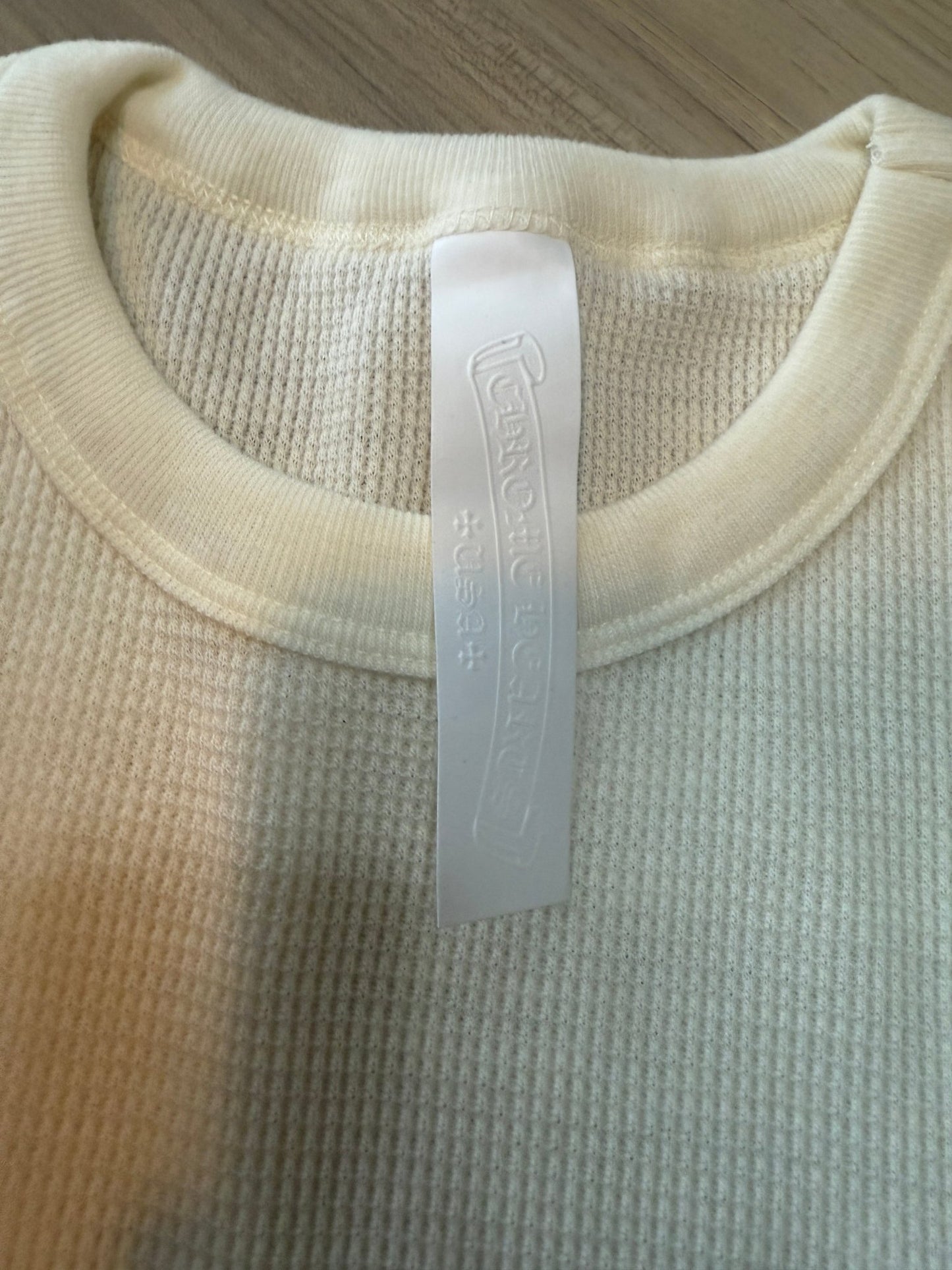 Chrome Hearts Wool Embroidered L/S Thermal Crewneck White - Lucid Soles