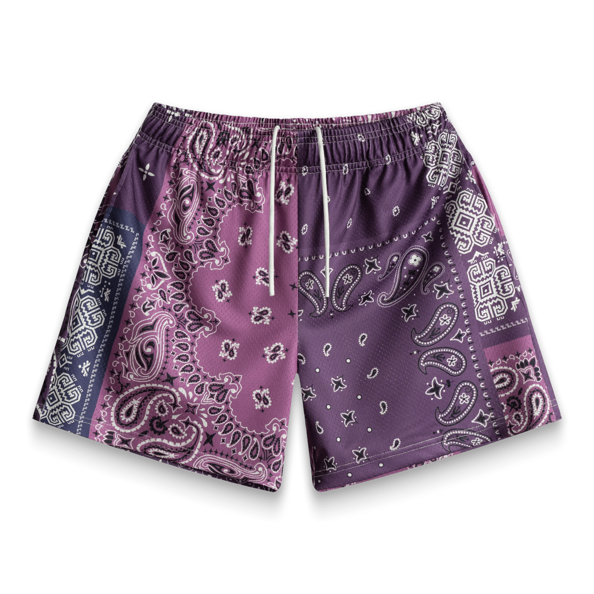Bravest Studios Purple Patchwork Paisley Shorts - Lucid Soles