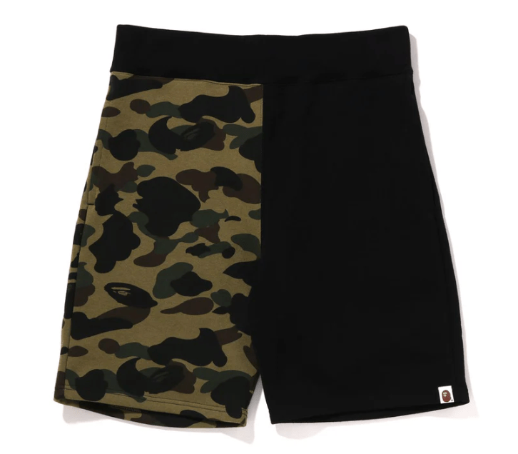 BAPE 1ST CAMO BACK SHARK SWEAT SHORTS (Black) - Lucid Soles
