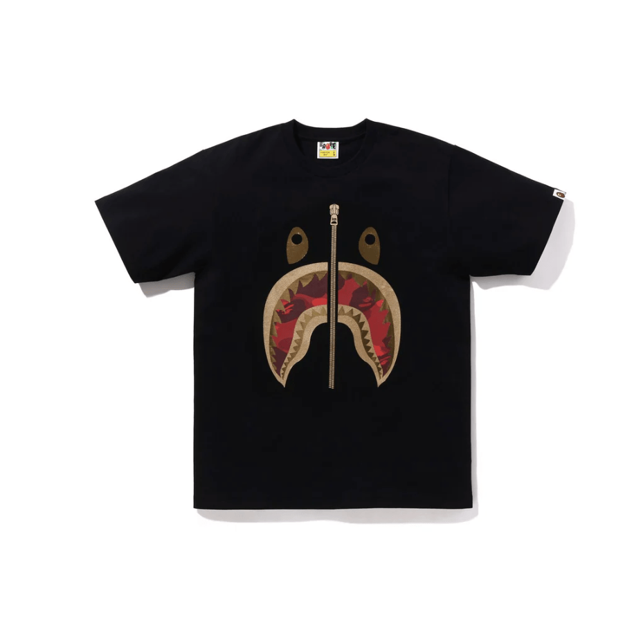 BAPE Color Camo Shark tee (Black/Red) - Lucid Soles