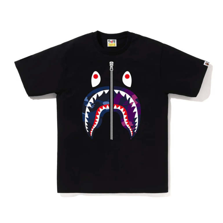 BAPE COLOR CAMO SEPARATE SHARK TEE (Blue/Purple) - Lucid Soles