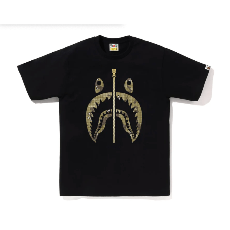 BAPE BITMAP SHARK TEE (Black) - Lucid Soles
