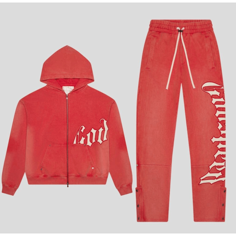 Godspeed OG Logo Sweatsuit V2 (Vintage Red) - Lucid Soles