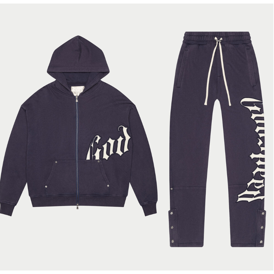 Godspeed OG Logo Sweatsuit V2 (Navy Washed) - Lucid Soles