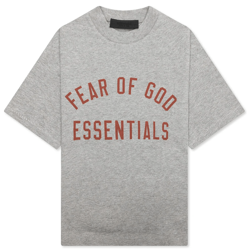 Fear of God Essentials Tee (Grey/Red) - Lucid Soles