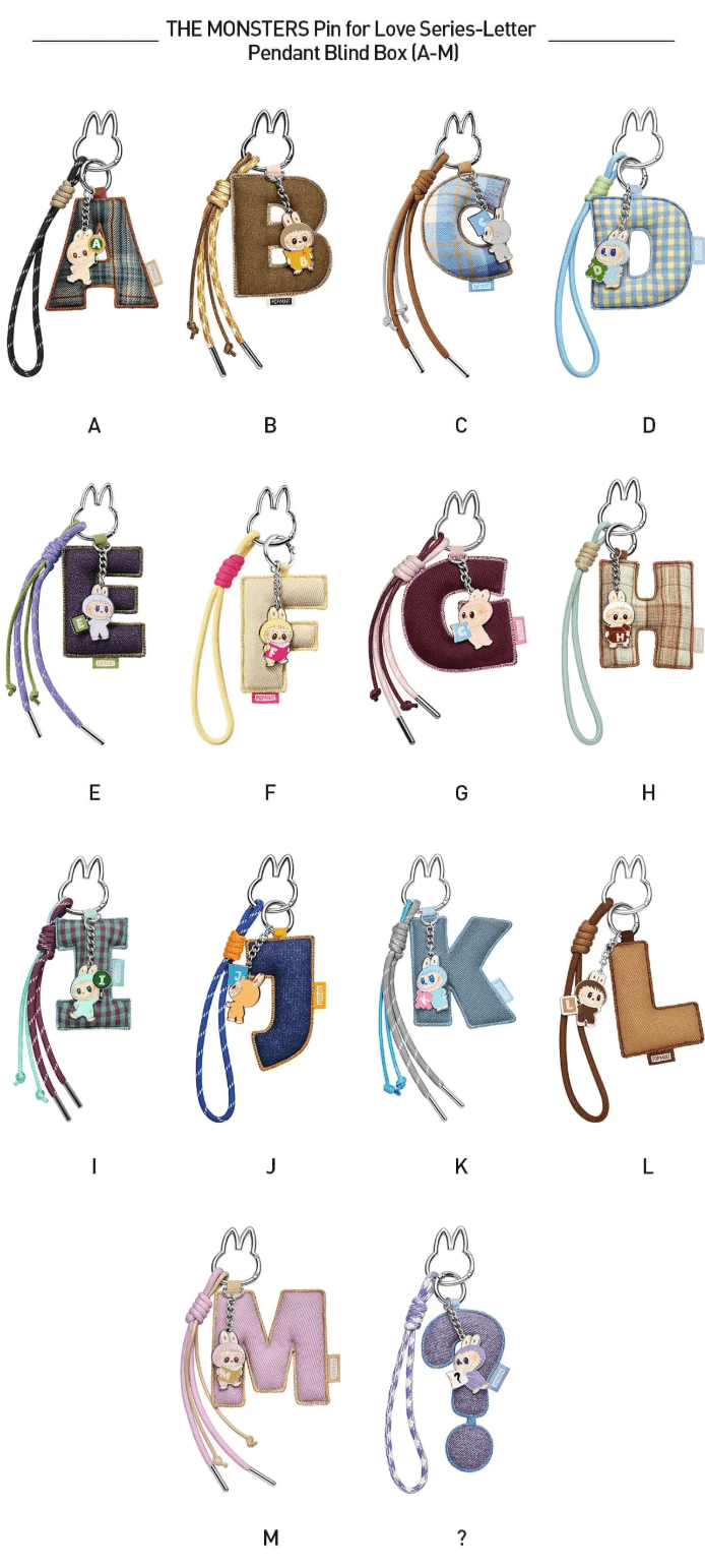 Pop Mart Labubu The Monsters Pin for Love Series Vinyl Plush Pendant (A–M) BLIND - Lucid Soles