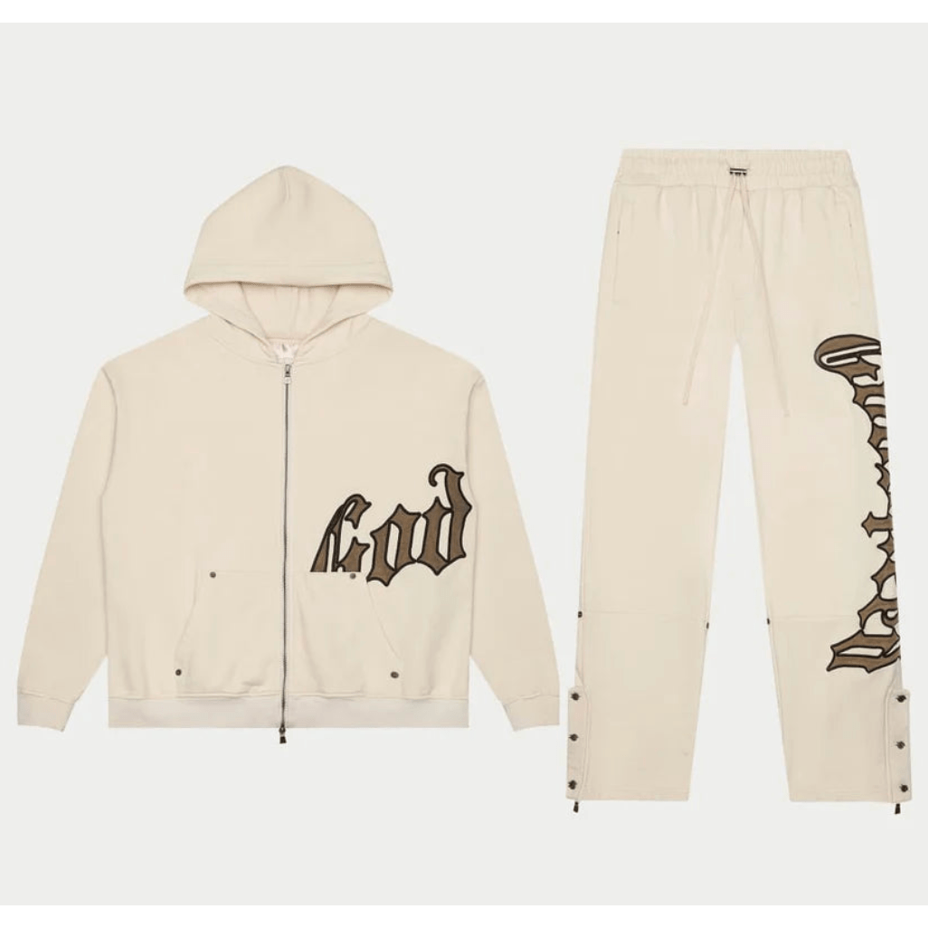 GODSPEED OG Logo Sweatsuit V2 (Creme/Brolive) - Lucid Soles