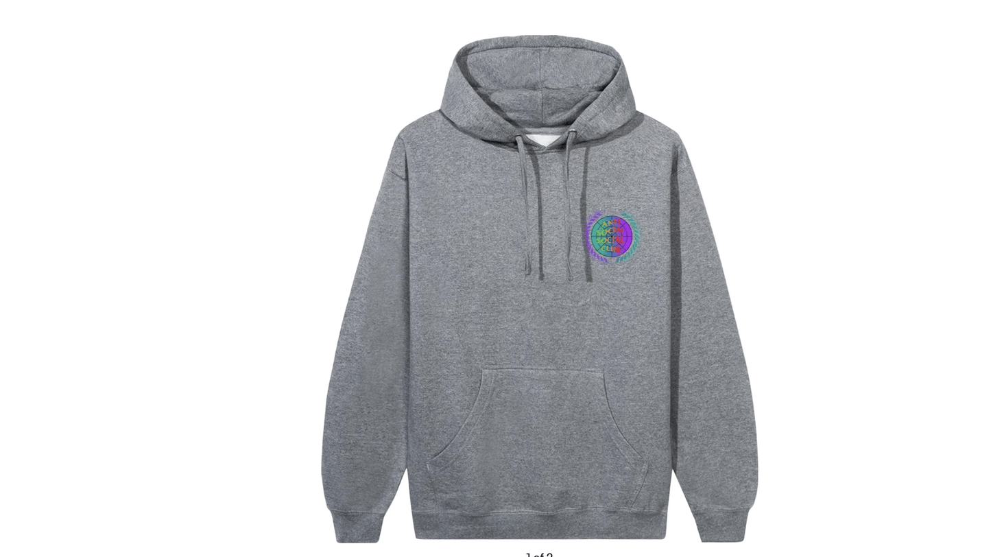Anti Social Social Club New World Boredom Hoodie 'Gunmetal Heather' - Grey - Lucid Soles