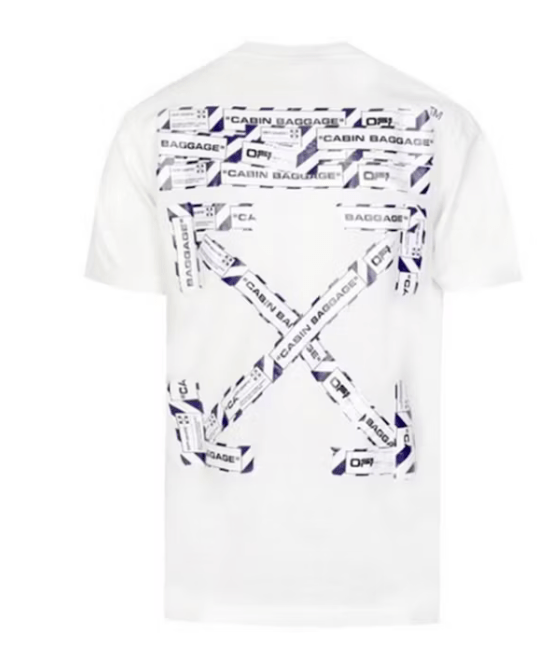 OFF - WHITE Slim Fit Airport Tape Print T-Shirt White - Lucid Soles