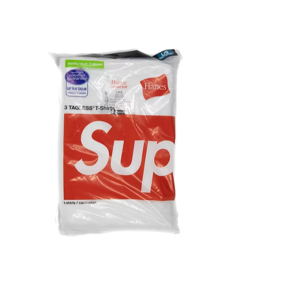 Supreme Hanes Tagless Tees (3 Pack) White - Lucid Soles