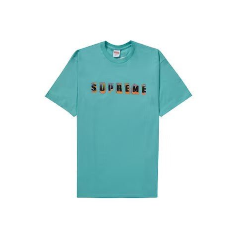 Supreme Stencil Tee Teal - Lucid Soles