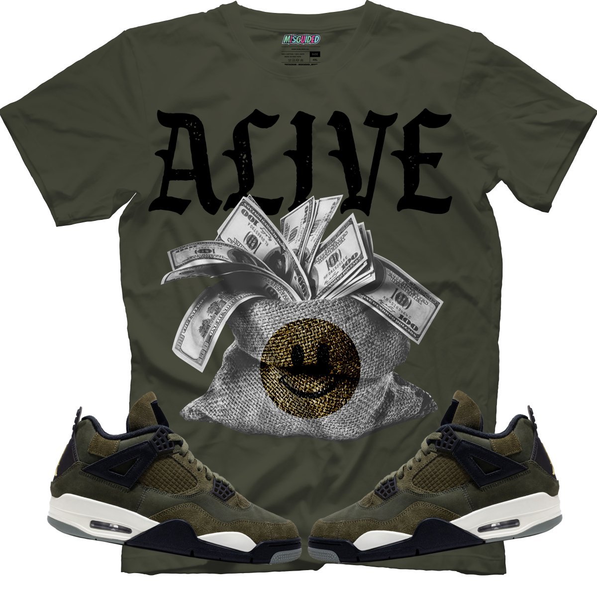 Alive (Air Jordan 4 Craft "Olive") T-Shirt - Lucid Soles