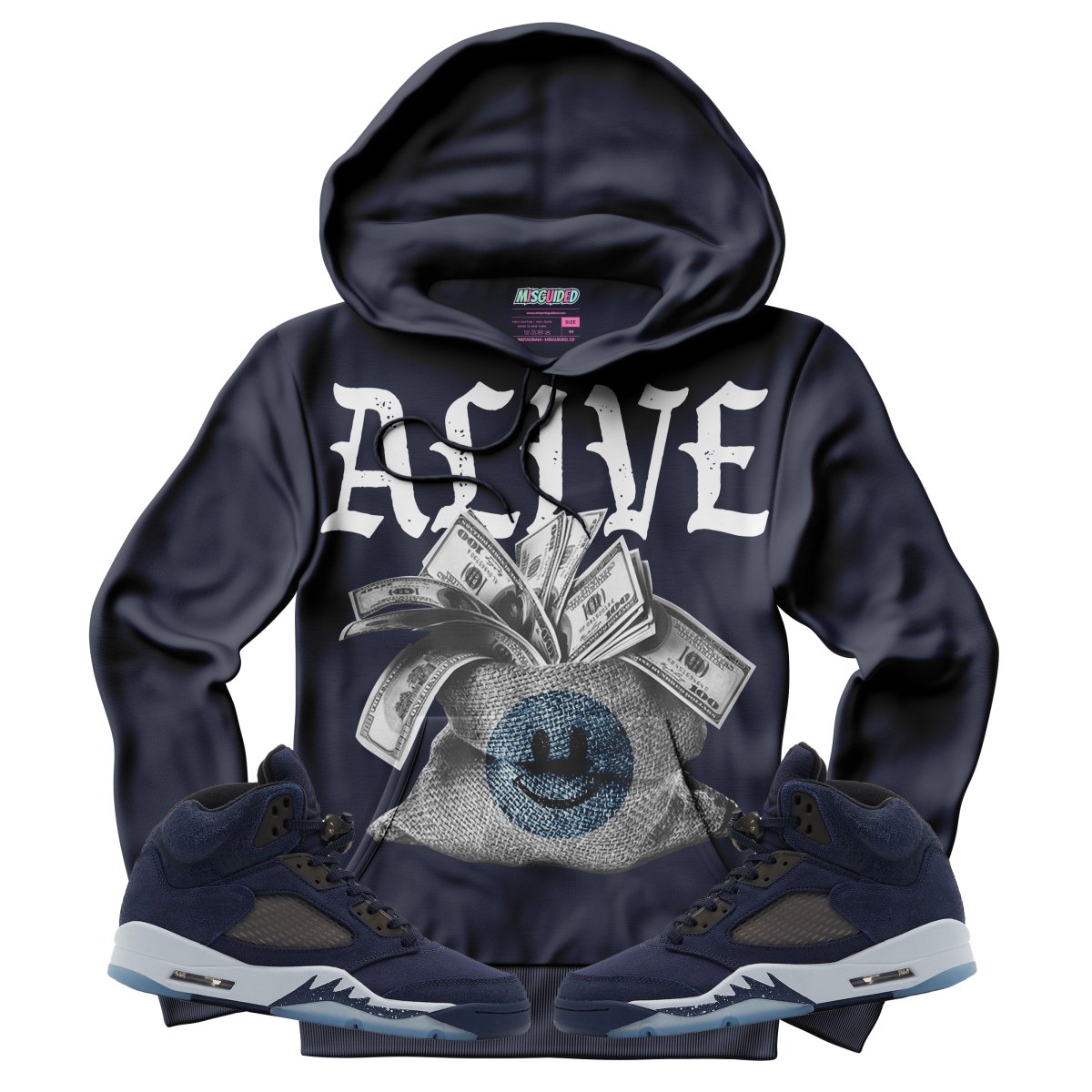Alive (Air Jordan 5 Midnight Navy) Hoodie - Lucid Soles