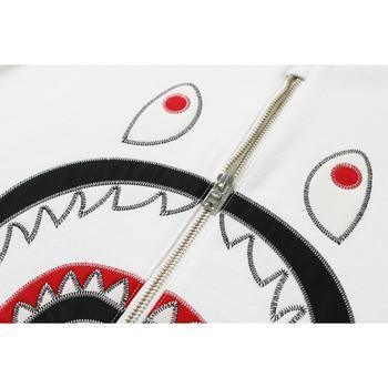Bape Applique Shark Crewneck White - Lucid Soles