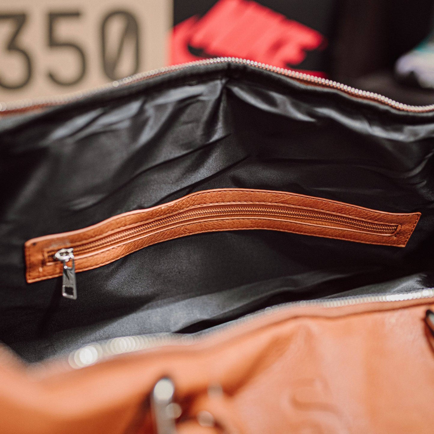 Brown Tumbled Leather Duffle Bag - Lucid Soles
