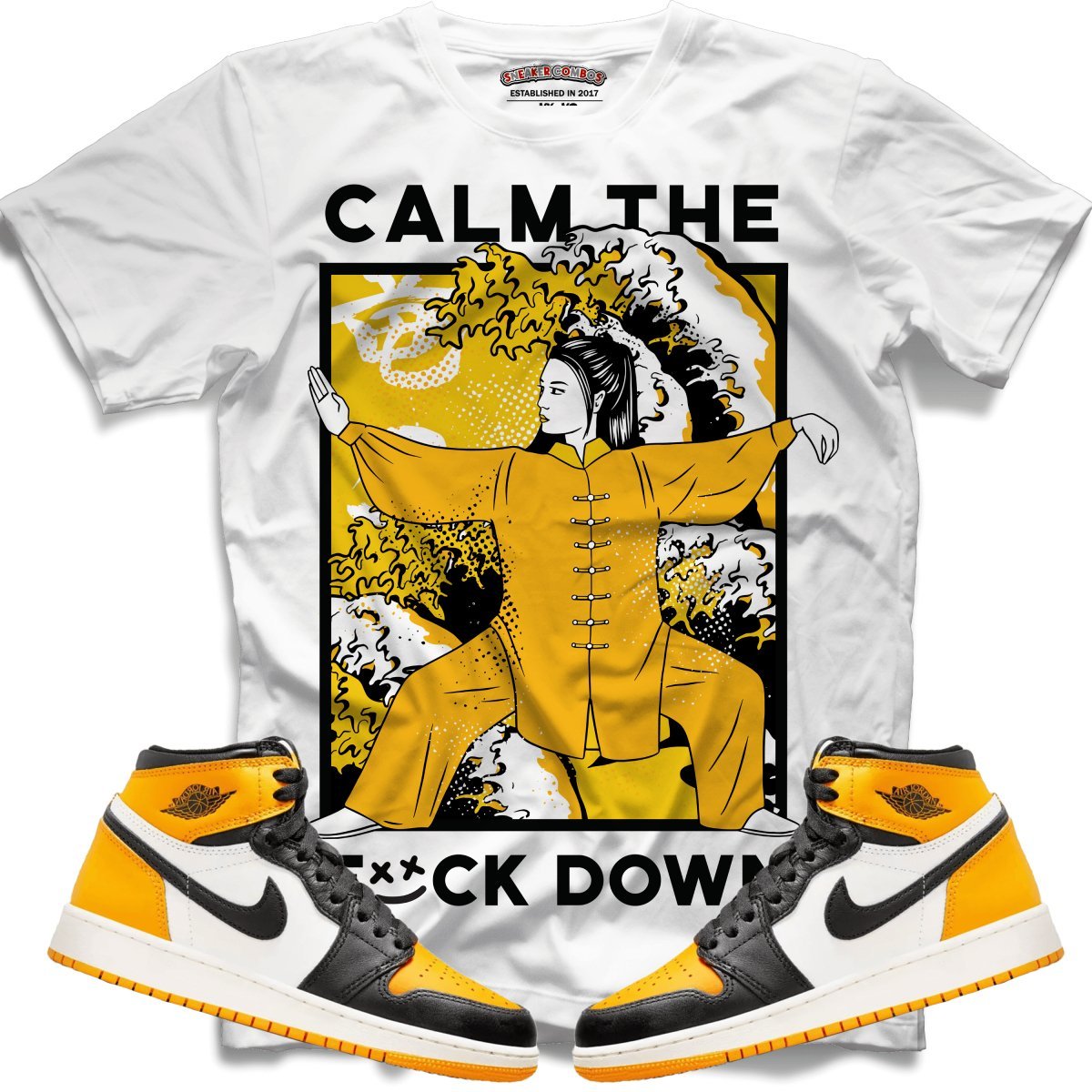 Calm TF Down (Retro 1 Taxi) T-Shirt - Lucid Soles