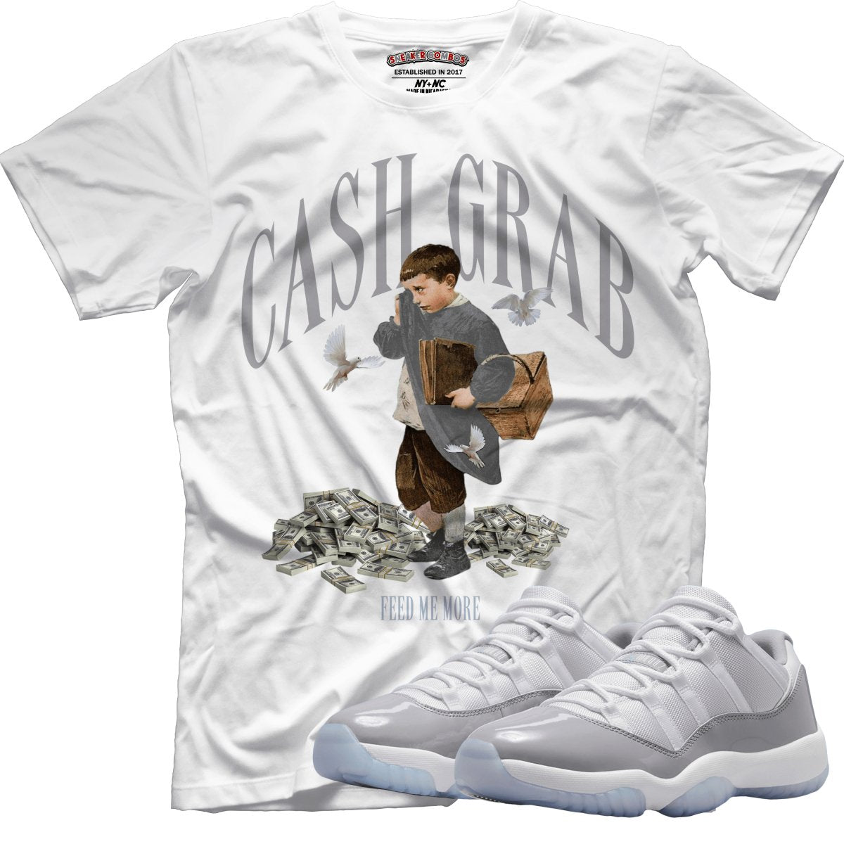 Cash Grab (Air Jordan 11 Cement Grey) T-Shirt - Lucid Soles