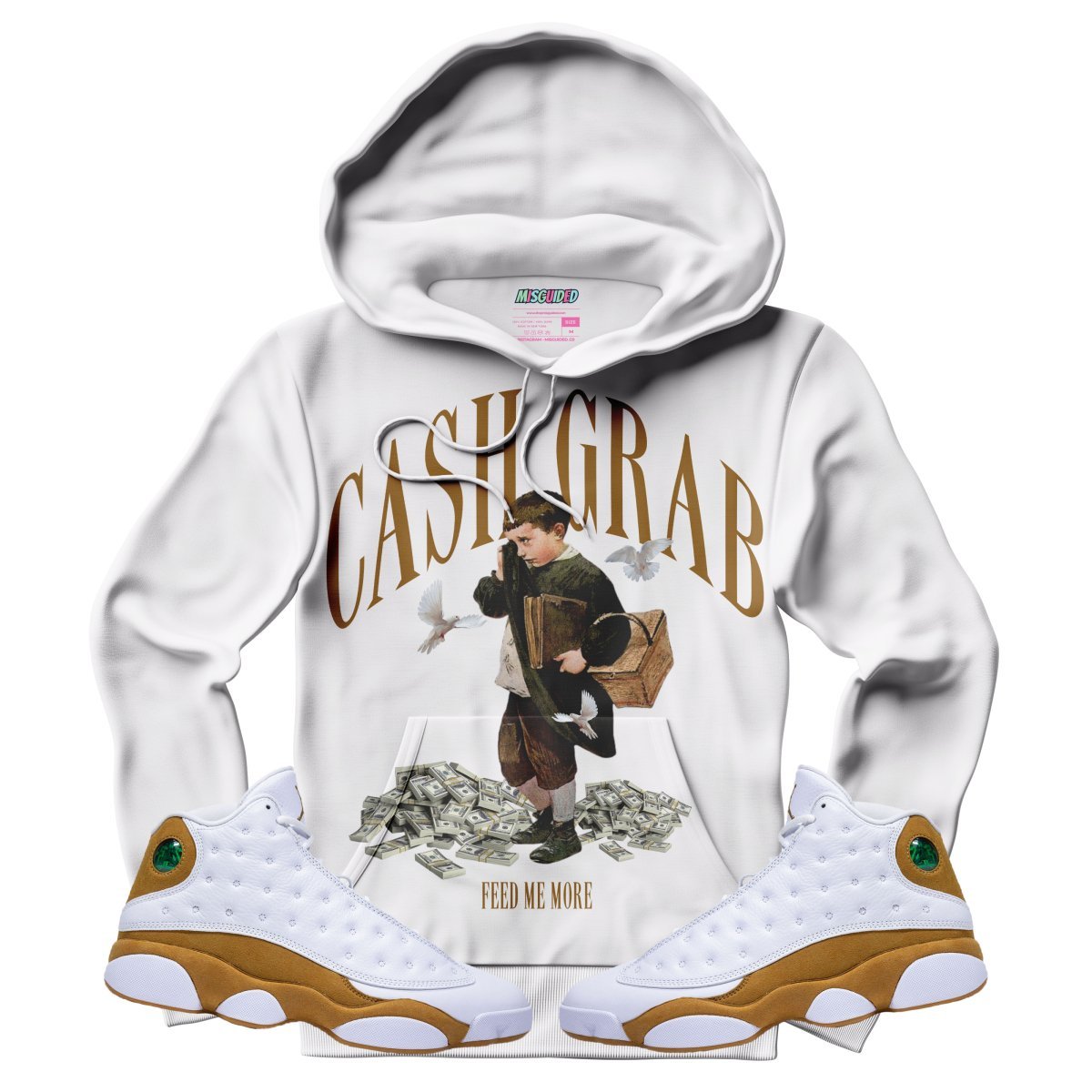 Cash Grab (Air Jordan 13 Wheat) Hoodie - Lucid Soles