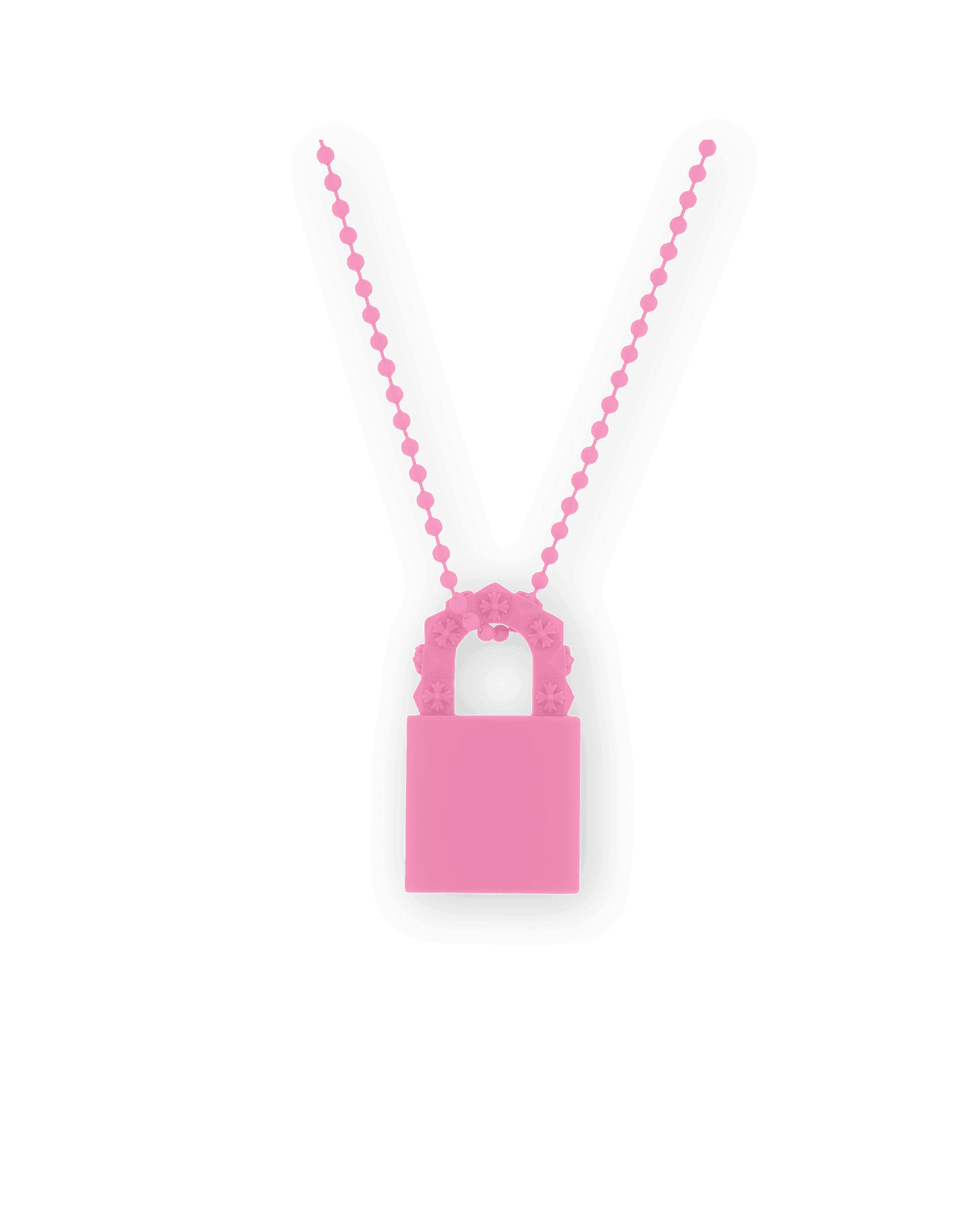 Chrome Hearts Silichrome Padlock Fleurknee Necklace Pink - Lucid Soles