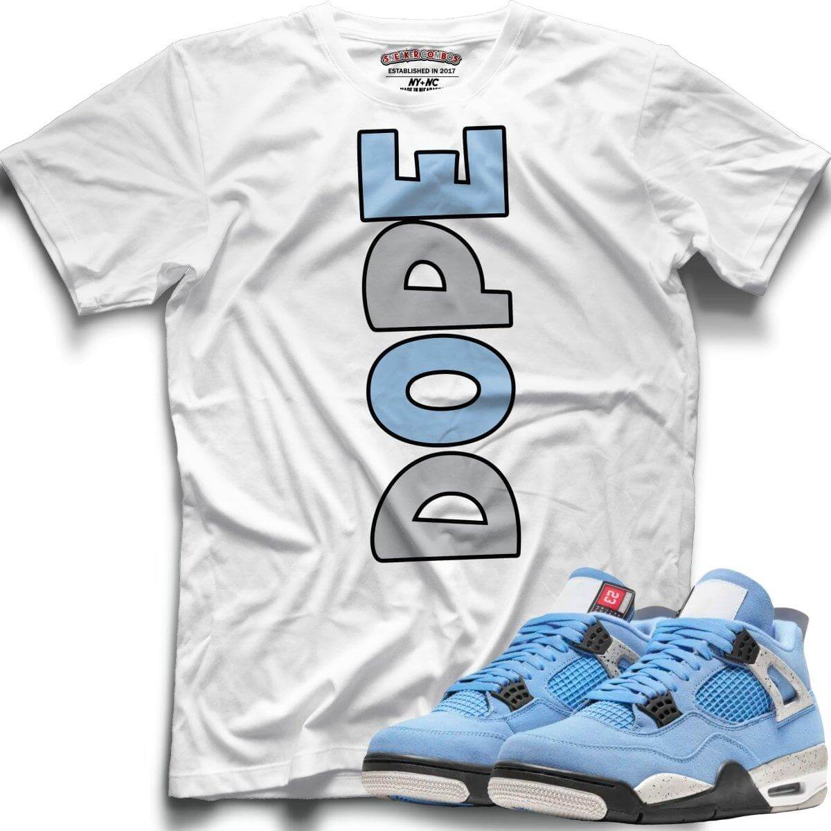 DOPE (Retro 4 University Blue) T-Shirt - Lucid Soles