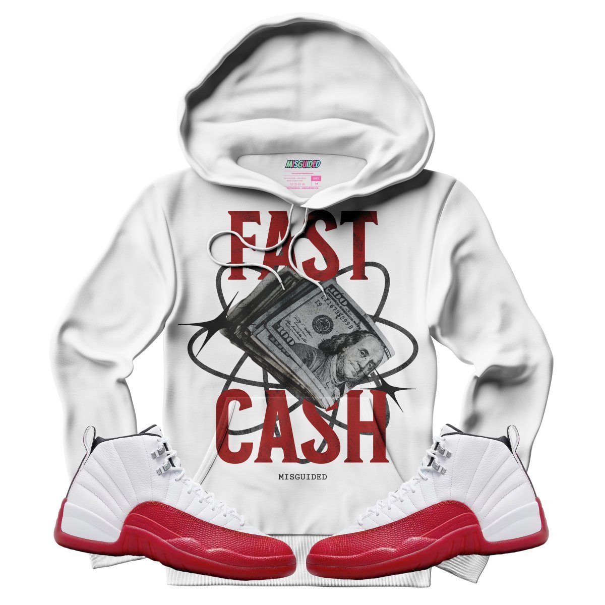Fast Cash (Air Jordan 12 Cherry) Hoodie - Lucid Soles