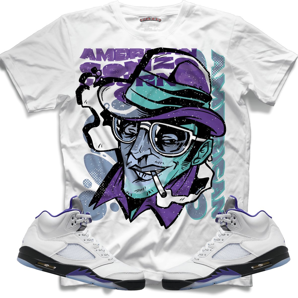 Fear And Loathing (Retro 5 Concord) T-Shirt - White - Lucid Soles