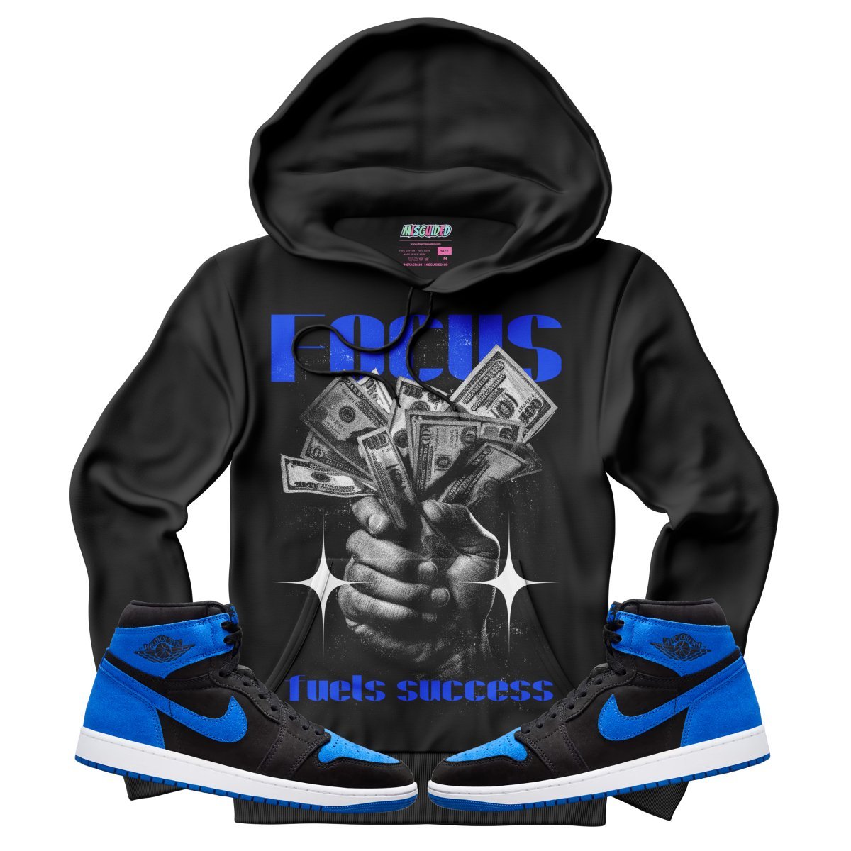 Focus Fuels Success (Air Jordan 1 Royal Reimagined) Hoodie - Lucid Soles