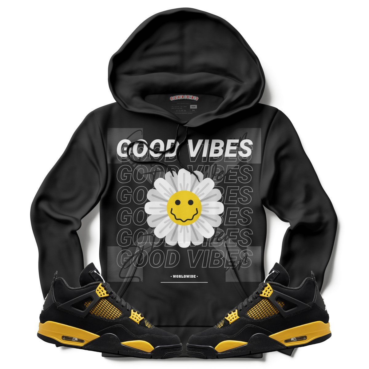 Good Vibes (Air Jordan 4 Thunder) Hoodie - Lucid Soles
