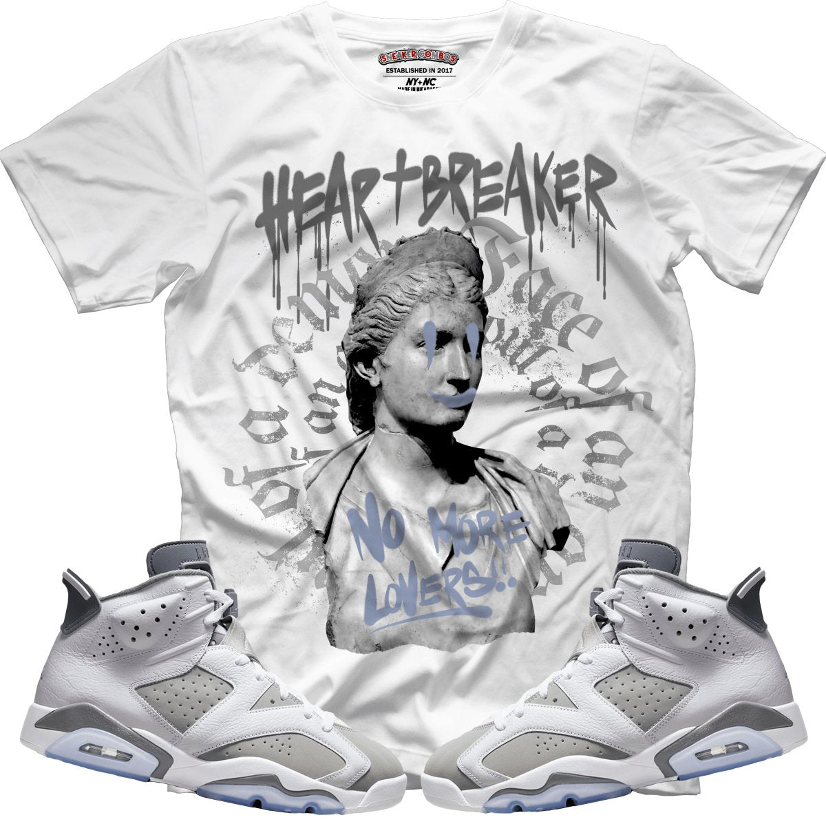 Heart Breaker (Retro 6 Cool Grey) T-Shirt - Lucid Soles