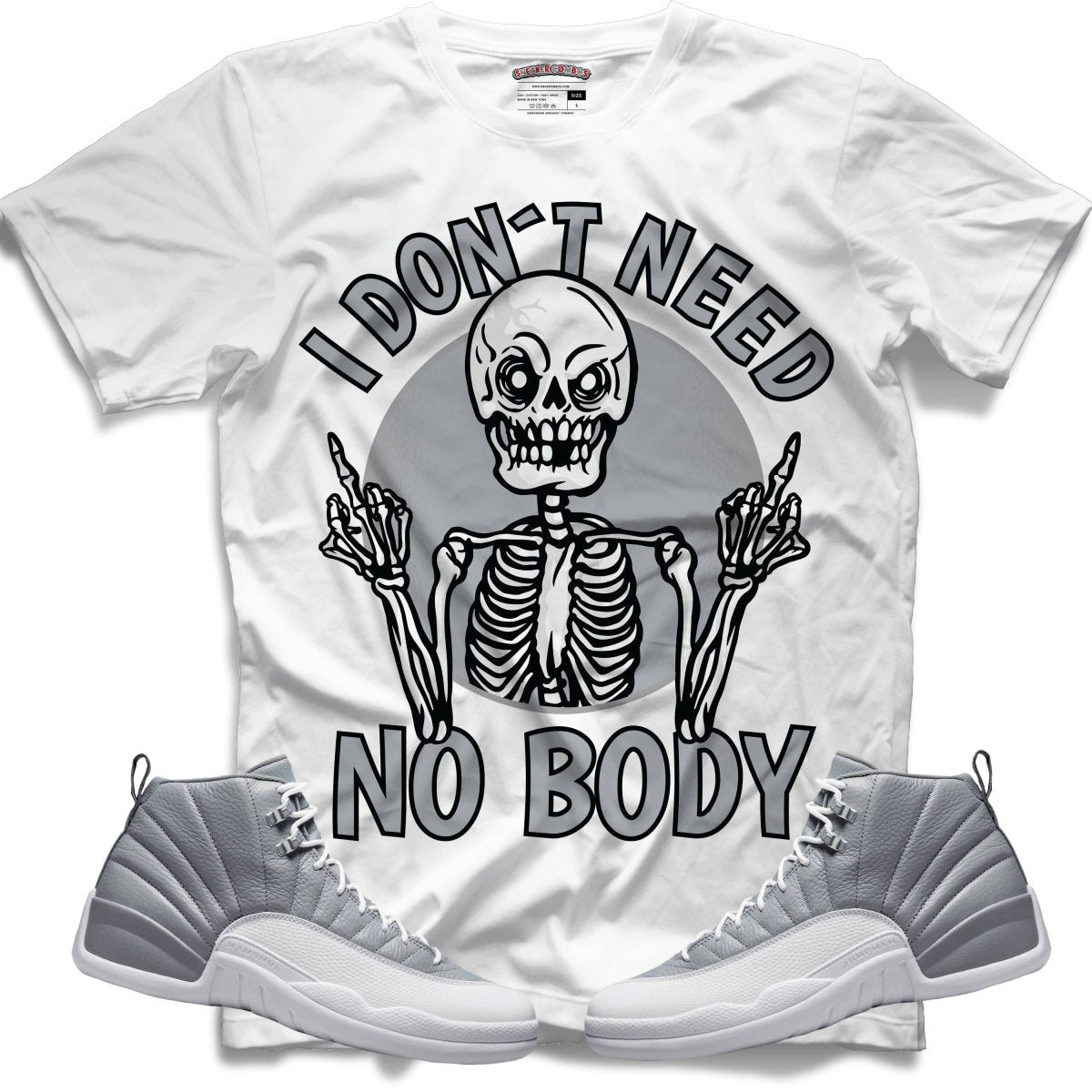 I Don't Need No Body (Retro 12 Stealth) T-Shirt - Lucid Soles