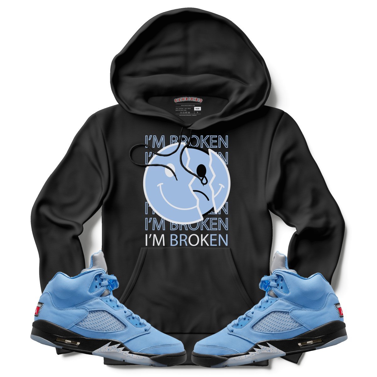 I'm Broken (Retro 5 UNC) Hoodie - Lucid Soles