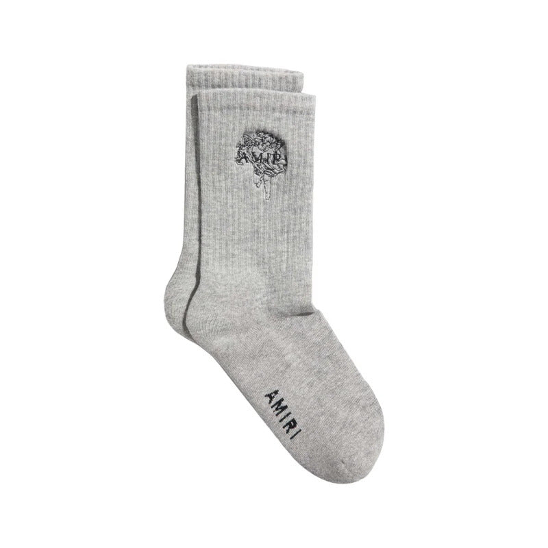Amiri Embroidered Cherub Socks Grey - Lucid Soles