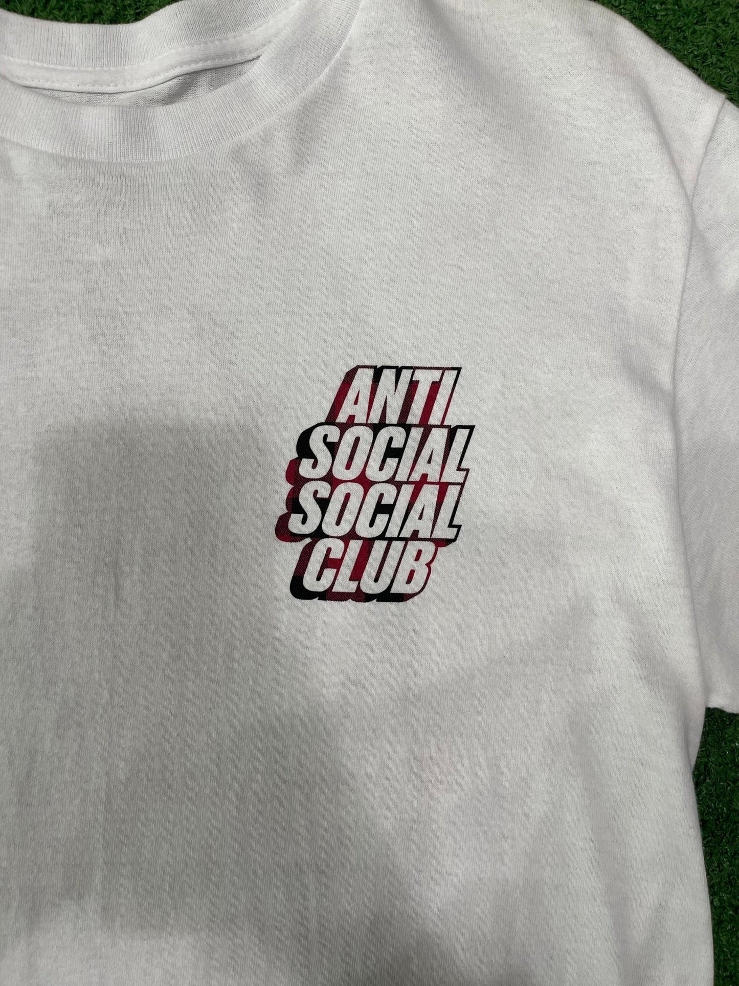 Anti Social Social Club Plaid Red Tee (White) - Lucid Soles