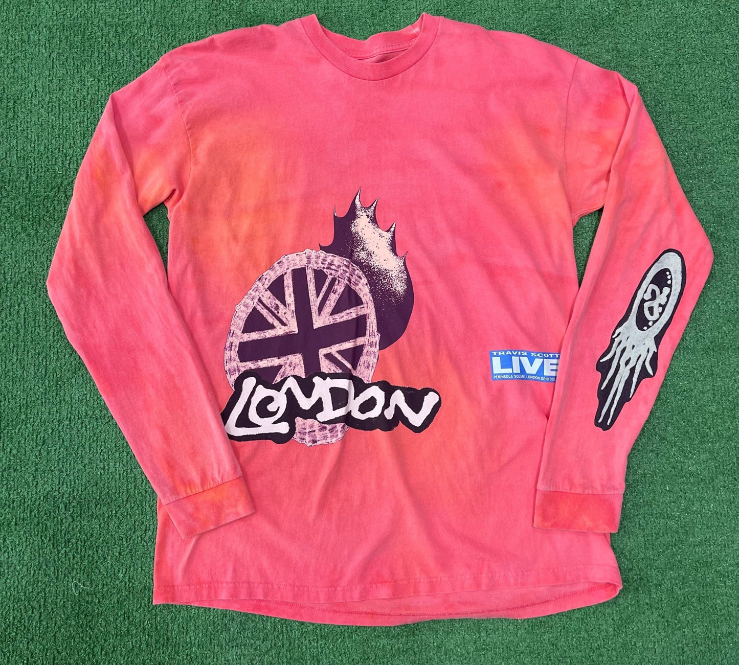 Travis Scott O2 Live Long - Sleeve Pink Tie - Dye - Lucid Soles