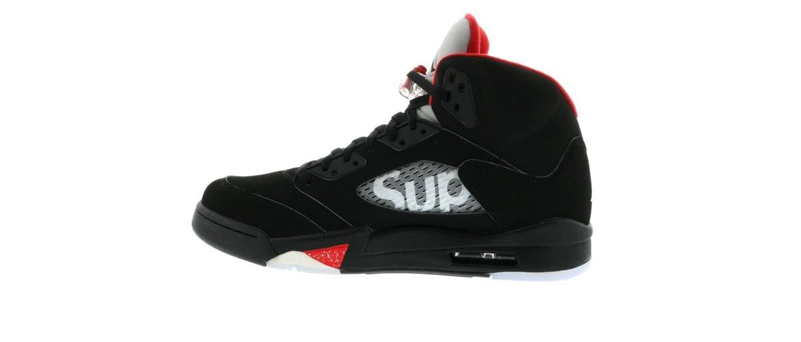 Air Jordan Retro 5 Supreme Black - Lucid Soles