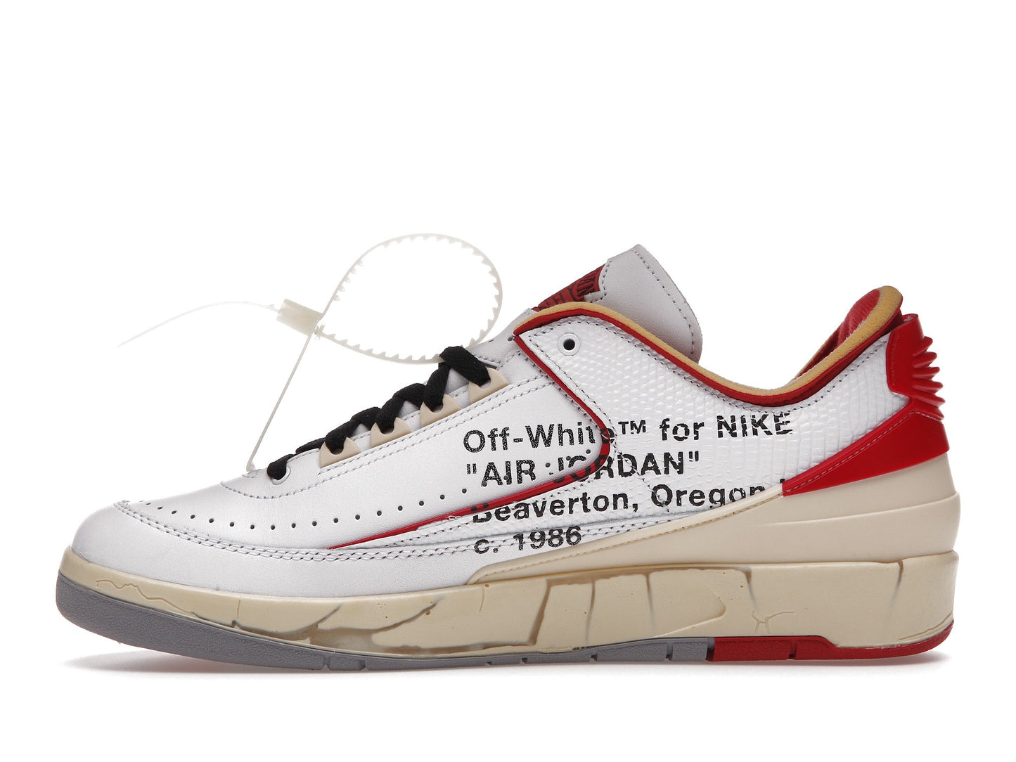 Air Jordan Retro 2 "OFF - WHITE X AIR JORDAN" SP 'WHITE VARSITY RED' - Lucid Soles